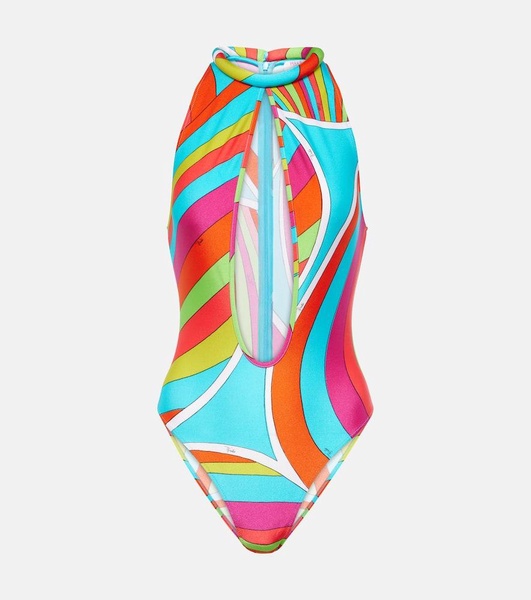 Printed cutout swimsuit