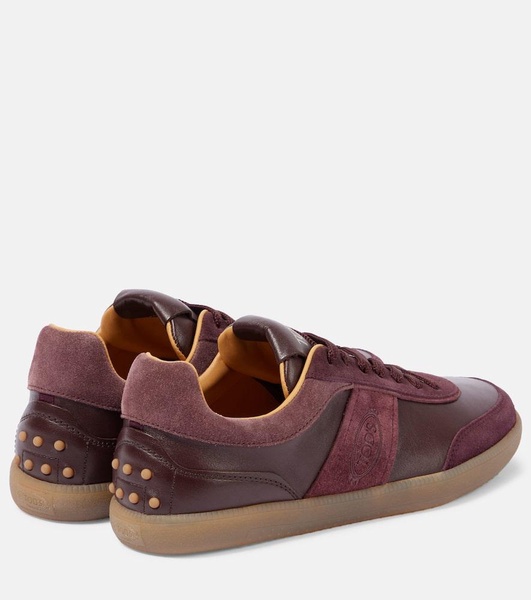 Tabs suede-trimmed leather sneakers