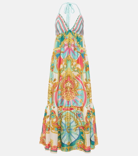 Printed silk maxi dress