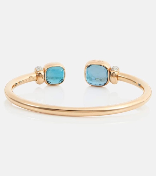 Nudo 18kt rose gold bangle with blue topaz and diamond