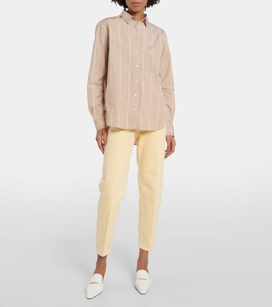 Striped cotton poplin shirt