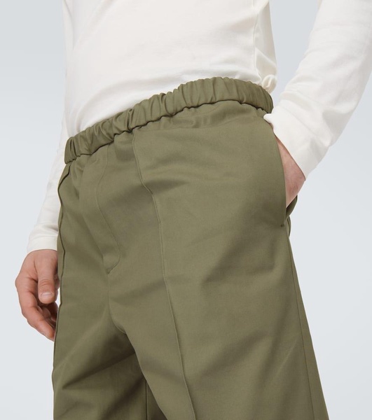 Cotton poplin straight pants