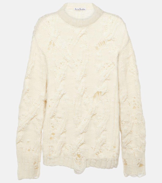 Kolda distressed cable-knit wool sweater