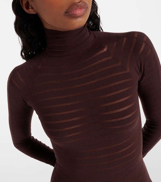 Striped turtleneck bodysuit