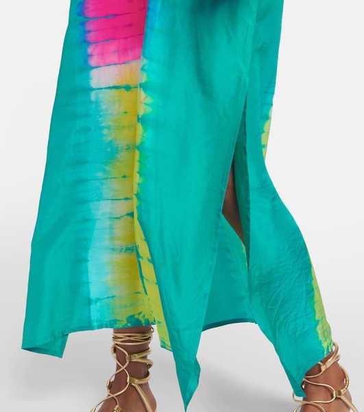 Tie-dyed silk kaftan