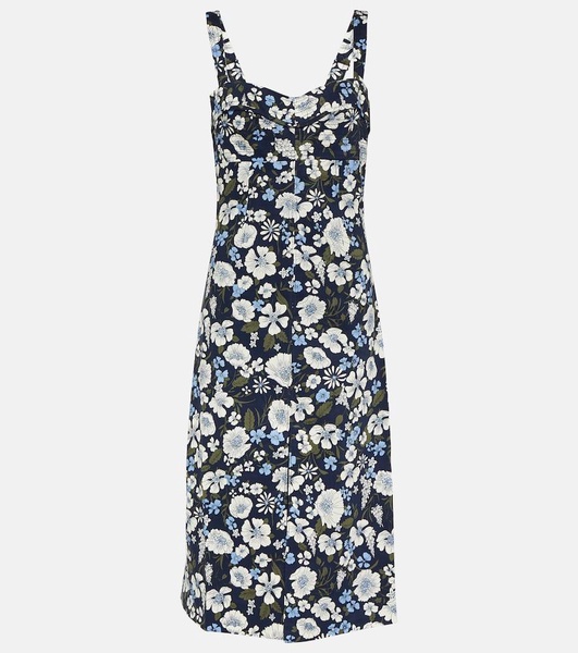 Colleen floral linen-blend midi dress