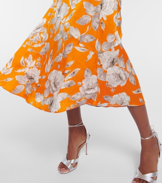 Griselda floral satin midi skirt