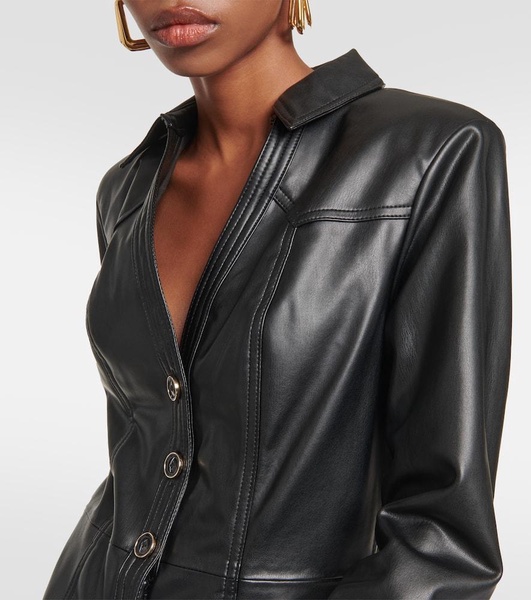 Garrett faux leather shirt dress