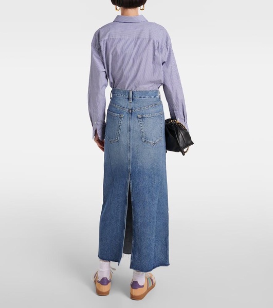 Circolo Reworked denim maxi skirt