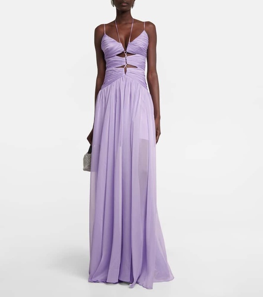 Cutout chiffon gown