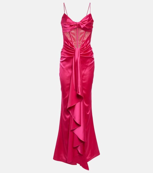 Draped corset satin gown