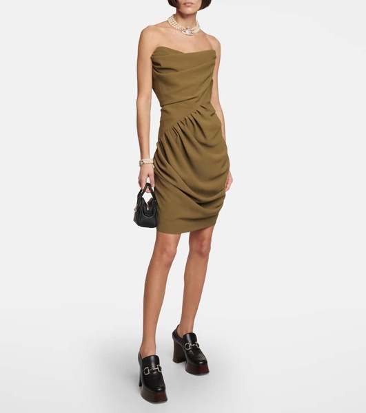 Draped strapless minidress