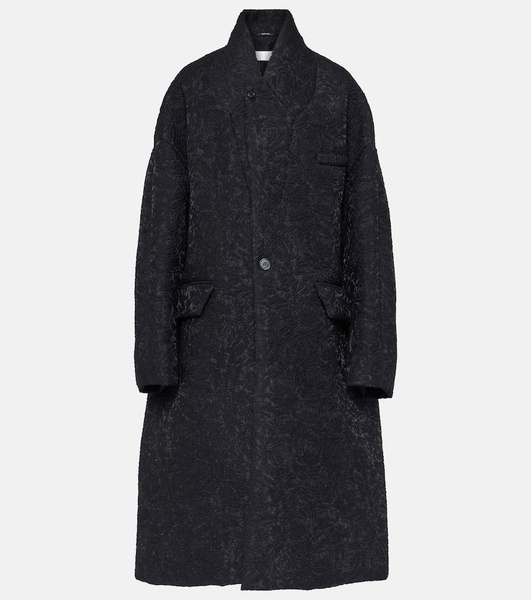 Oversized cotton-blend cloqué coat