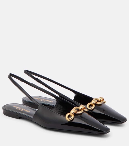 Blade leather slingback flats