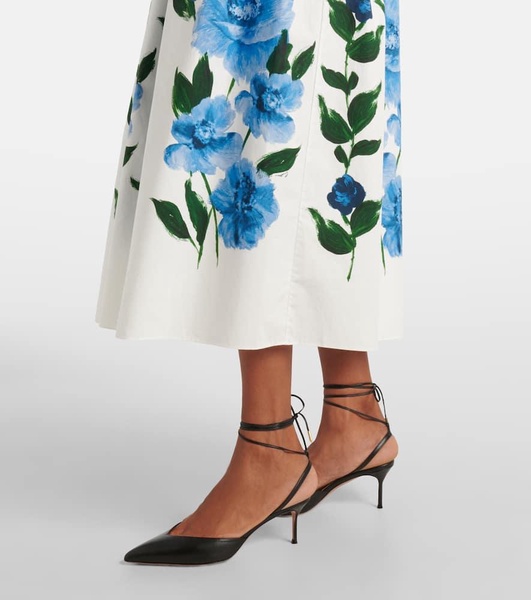 Painted Floral Volume Midi Skirt