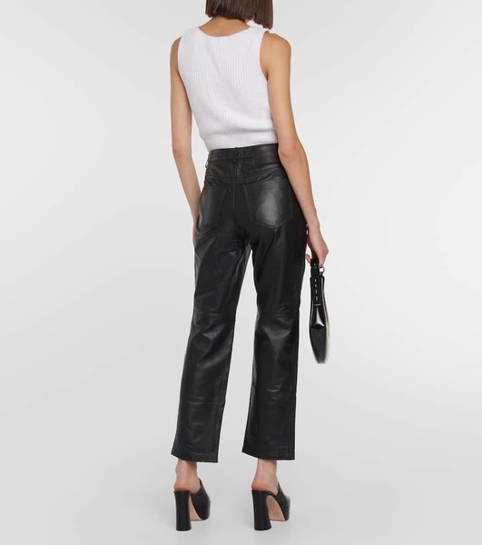 White Label leather straight pants