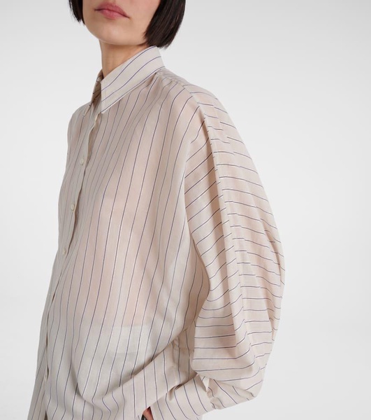 Cotton-blend lamé shirt