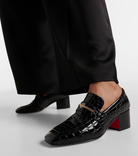 MJ Moc croc-effect leather loafers