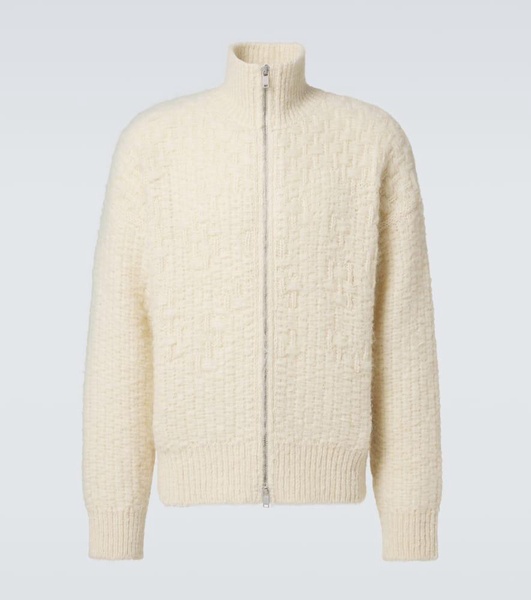 Mohair and alpaca-blend zip-up sweater