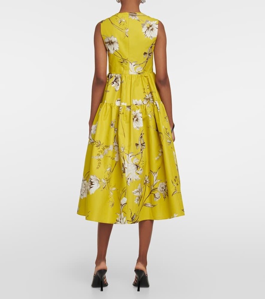 Eleonore floral cotton faille midi dress