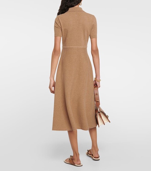 Cashmere, wool, and silk midi dress