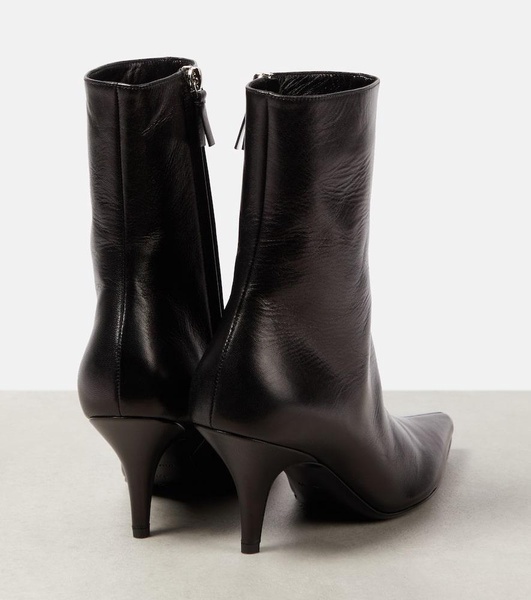 Sling leather ankle boots