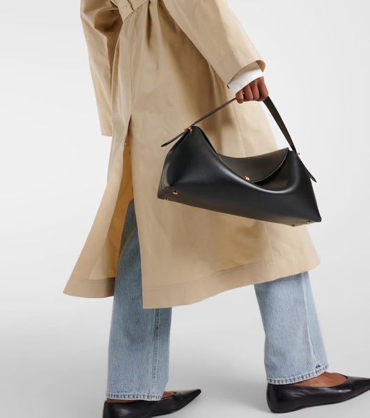 Belted cotton and silk trench coat