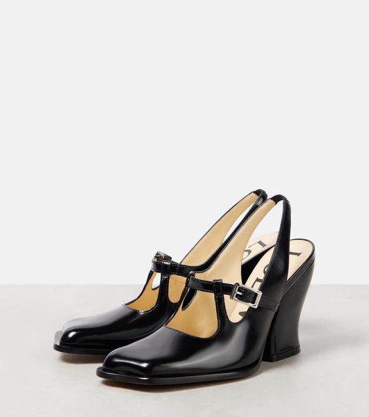 Onda brushed leather slingback pumps