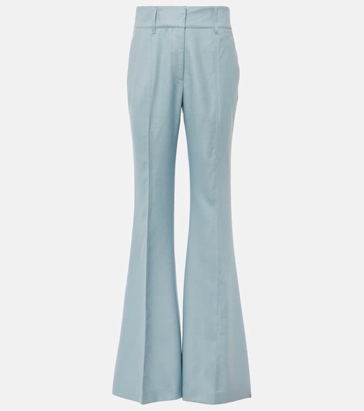 Rhein high-rise silk and wool flared pants