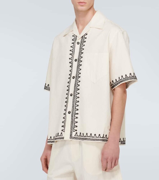 Akasha embroidered cotton-blend shirt