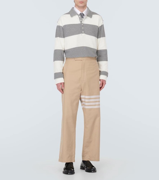 Striped Cotton Piqué Polo Sweater