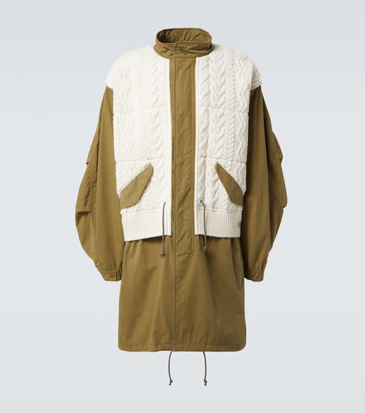 Aran wool-trimmed cotton jacket