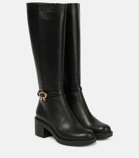 Ribbon Dumont leather knee-high boots