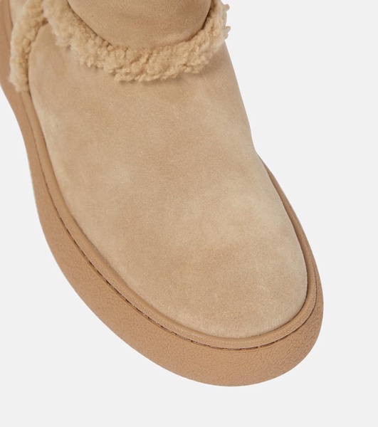 Suede and shearling ankle boots 