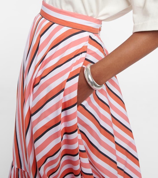 Striped cotton maxi skirt