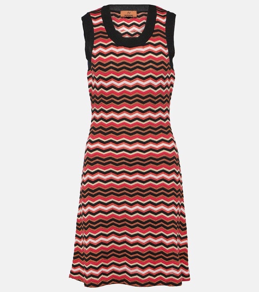 Zig Zag cotton-blend mini dress