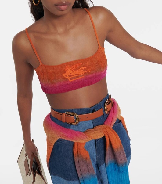 Colorblocked wool bralette