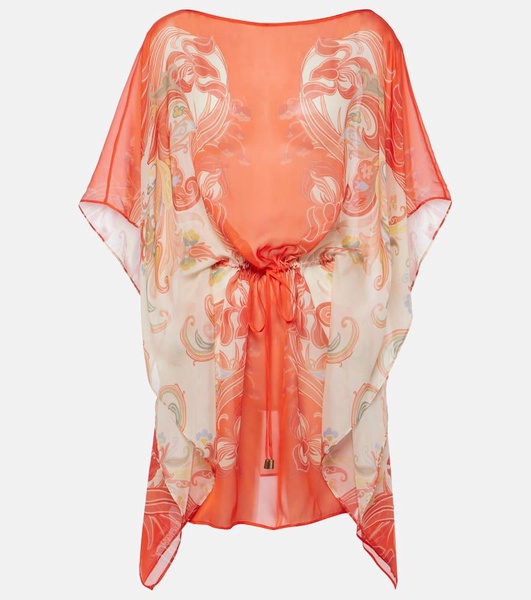 Printed silk kaftan