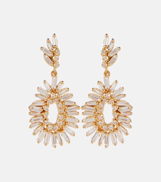 18kt gold earrings with diamonds