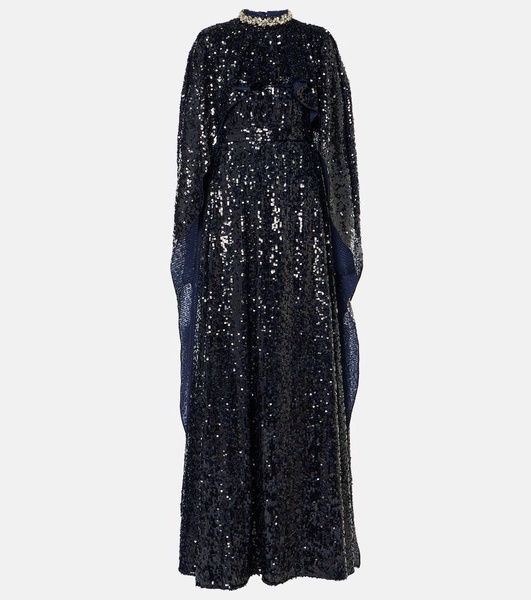 Sequined caped gown