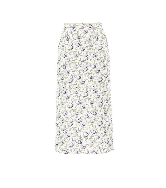 Rapa floral cotton-blend midi skirt