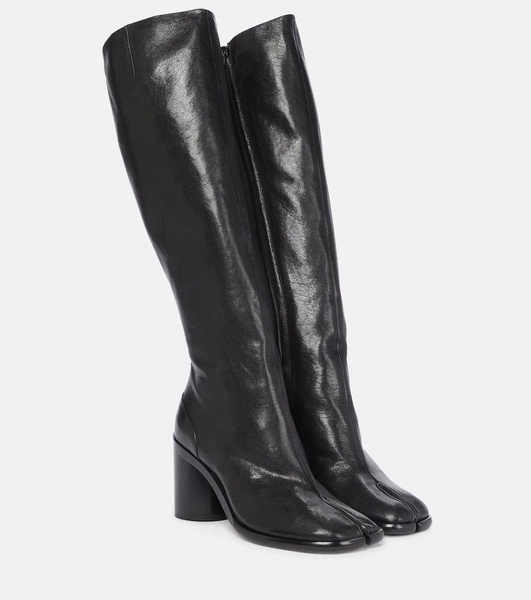 Tabi leather knee-high leather boots