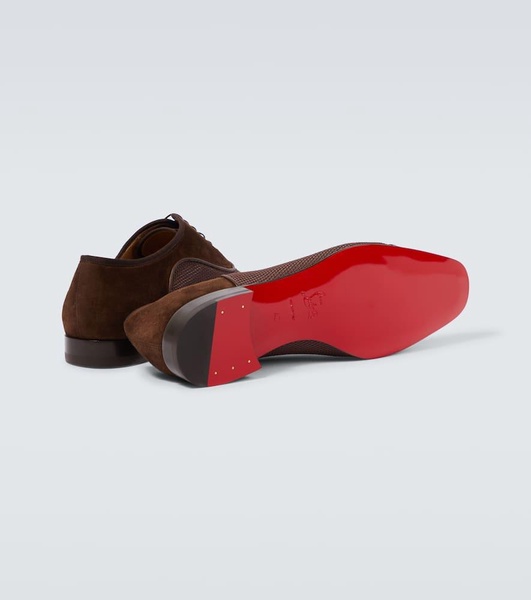 Greggo leather-trimmed suede Oxford shoes