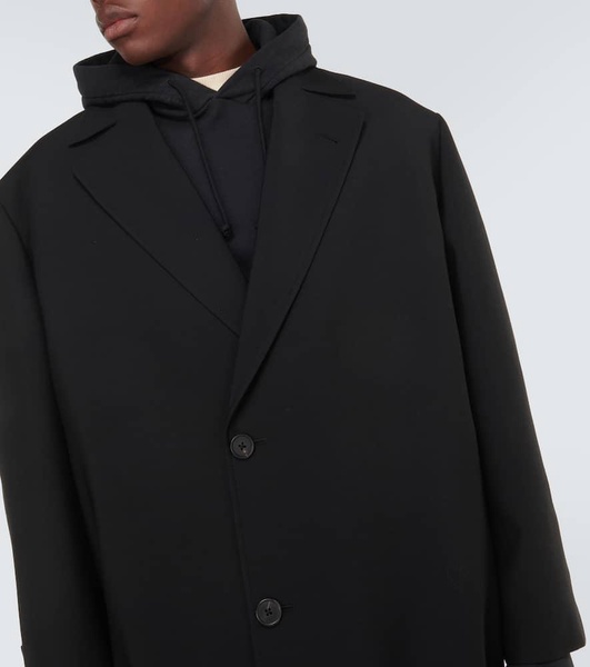 Pers double-breasted virgin wool overcoat