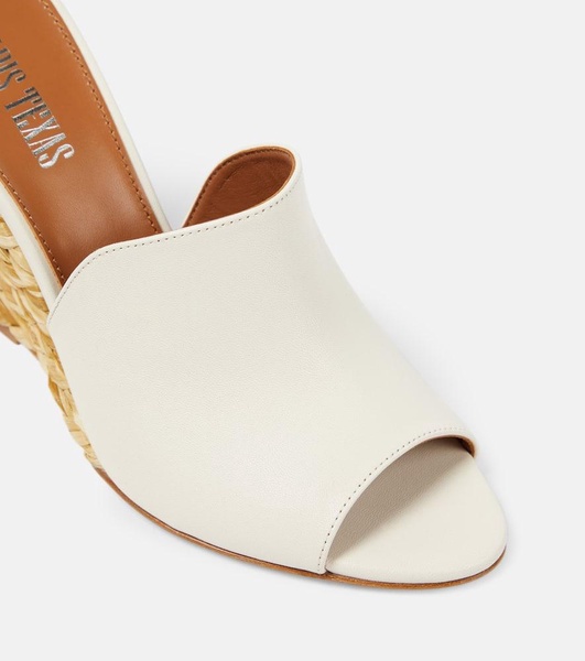 Deia 100 leather-trimmed espadrille wedges