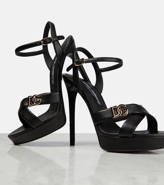 DG leather platform sandals