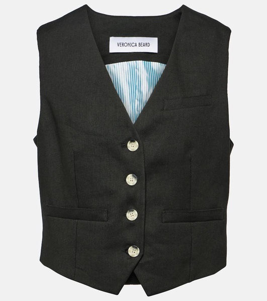 Bennett linen-blend twill vest