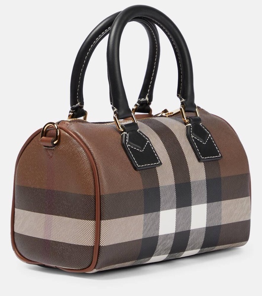 Checked canvas tote bag