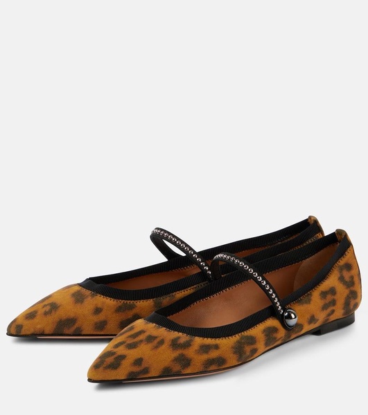 Romy leopard-print suede ballet flats