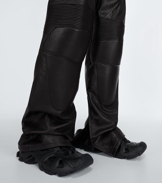 Leather biker pants